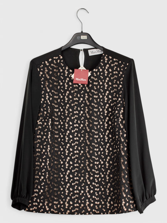 Silk Lace Evening Blouse Size 46