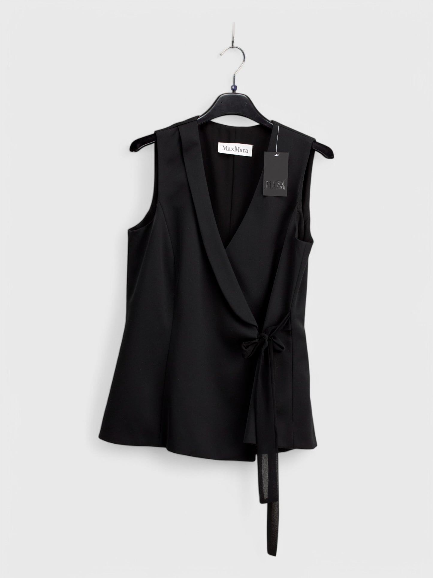 Black Satin Gillet - IT Size 46