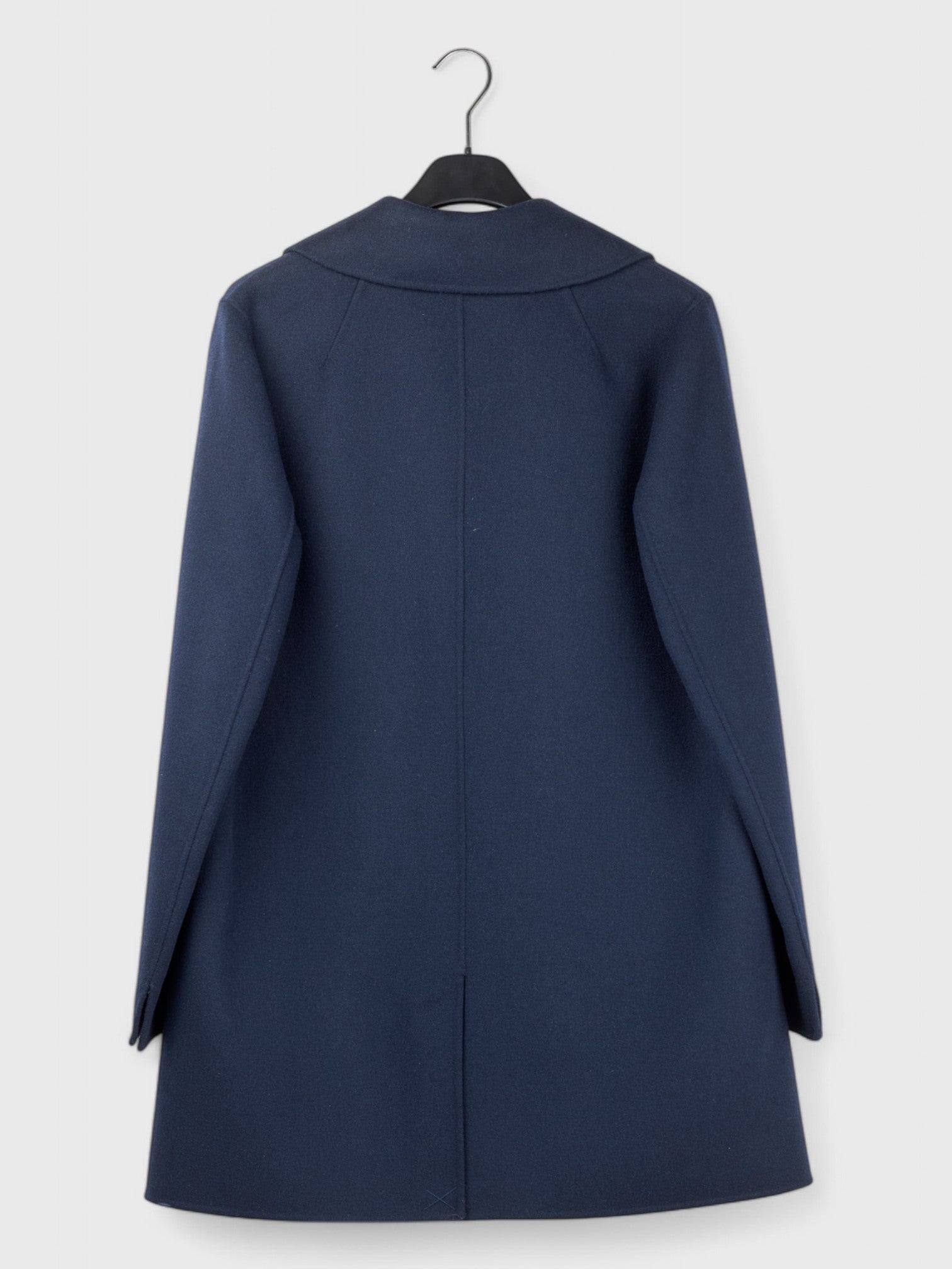 Max Mara dark blue wool coat size 46 designer outlet