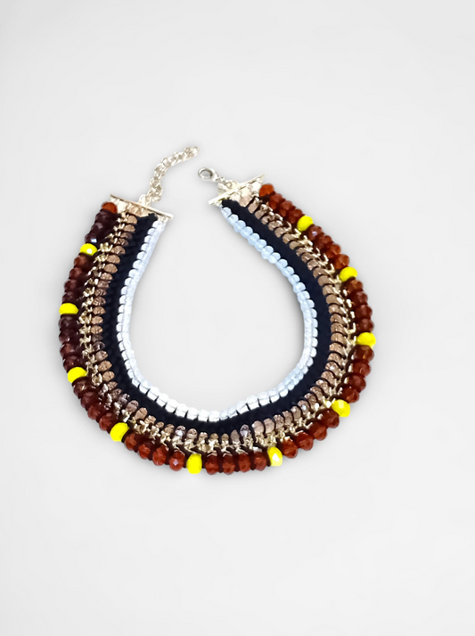 Multicolored Beaded Statement Necklace