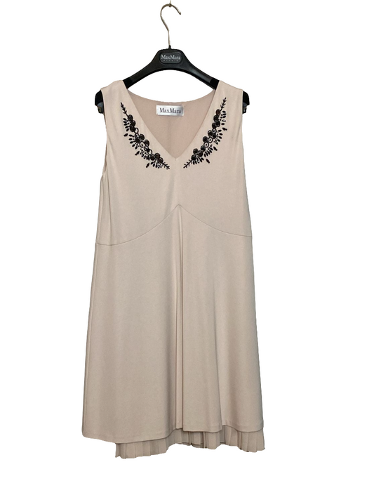 Max Mara 98% Viscose + 2% Elastane Dress with Embellishments - 94 cm Long - Size M
